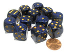 Gamers Guild AZ Chessex CHX25737 - Chessex 16mm Golden Cobalt Speckled Chessex