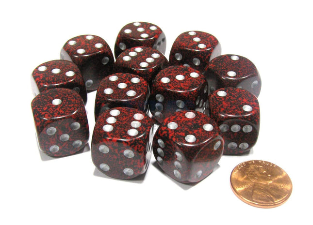 Gamers Guild AZ Chessex CHX25744 - Chessex 16mm Silver Volcano Speckled Chessex