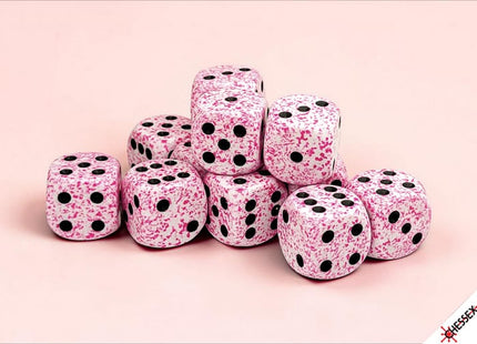 Gamers Guild AZ Chessex CHX25754 - Chessex Speckled Pink D6 - 12ct Dice Block (Pre-Order) AGD