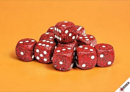 Gamers Guild AZ Chessex CHX25774 - Chessex Speckled Lava Stone D6 - 12ct Dice Block (Pre-Order) AGD