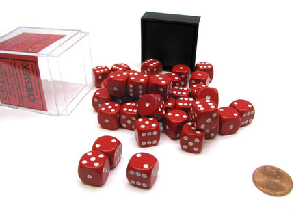 Gamers Guild AZ Chessex CHX25804 - Chessex 12mm Red / White Opaque Chessex