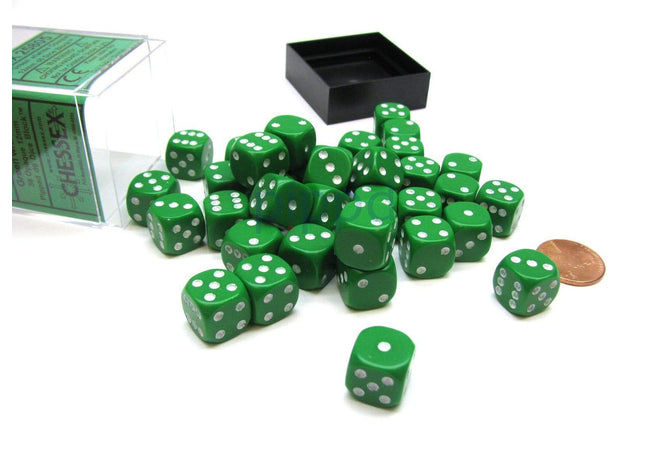 Gamers Guild AZ Chessex CHX25805 - Chessex 12mm Green / White Opaque Chessex