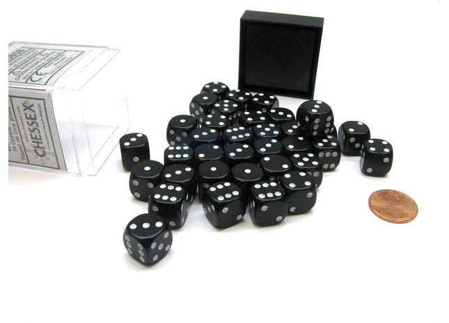 Gamers Guild AZ Chessex CHX25808 -  Chessex 12mm Block Opaque Black/White Chessex