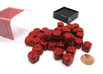 Gamers Guild AZ Chessex CHX25814 - Chessex 12mm Red / Black Opaque Chessex