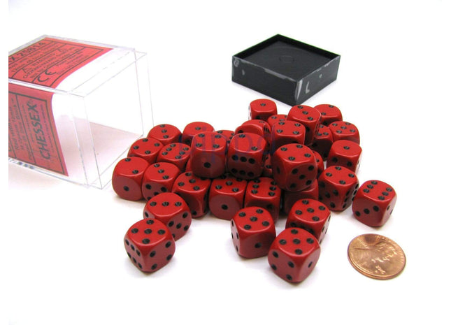 Gamers Guild AZ Chessex CHX25814 - Chessex 12mm Red / Black Opaque Chessex