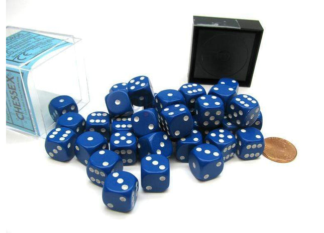Gamers Guild AZ Chessex CHX25816 - Chessex 12mm Lt Blue / White Opaque Chessex