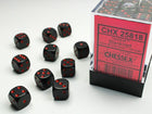 Gamers Guild AZ Chessex CHX25818 - Chessex 12mm D6 Opaque Black/Red Chessex