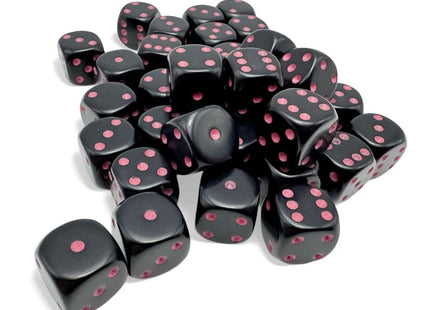 Gamers Guild AZ Chessex CHX25848 - Opaque: 12mm d6 Black/pink Dice Block (36 dice) (Pre-Order) Chessex