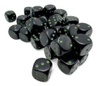 Gamers Guild AZ Chessex CHX25858 - Opaque: 12mm d6 Black/green Dice Block (36 dice) (Pre-Order) Chessex