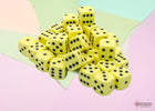 Gamers Guild AZ Chessex CHX25862 Chessex Dice: Opaque Pastel Yellow/black 12mm d6 Dice Block Chessex