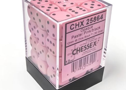 Gamers Guild AZ Chessex CHX25864: Chessex D6 Opaque Pastel Pink/Black Dice Block ACD Distribution