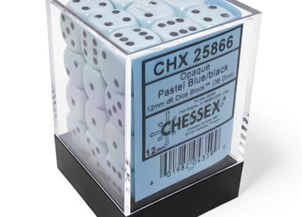 Gamers Guild AZ Chessex CHX25866: Chessex D6 Opaque Pastel Blue/Black Dice Block ACD Distribution