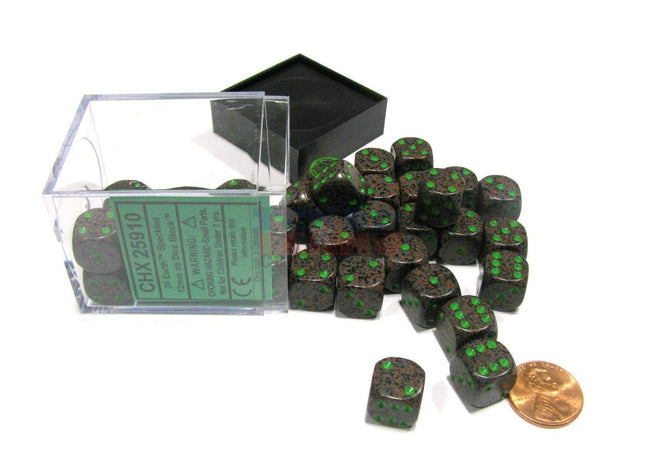 Gamers Guild AZ Chessex CHX25910 - Chessex  12mm Earth Speckled Chessex