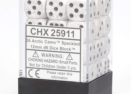 Gamers Guild AZ Chessex CHX25911 -  Chessex 12mm Arctic Camo Speckled Chessex