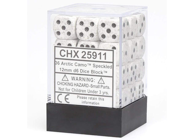 Gamers Guild AZ Chessex CHX25911 -  Chessex 12mm Arctic Camo Speckled Chessex
