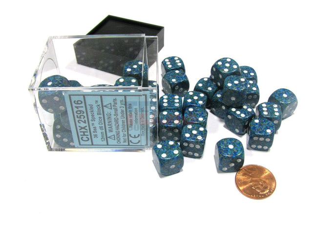 Gamers Guild AZ Chessex CHX25916 - Chessex 12mm Sea Speckled Chessex