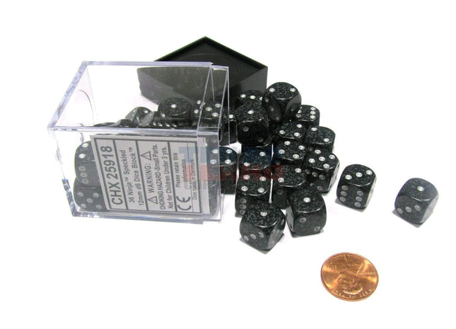 Gamers Guild AZ Chessex CHX25918 - Chessex 12mm Ninja Speckled Chessex
