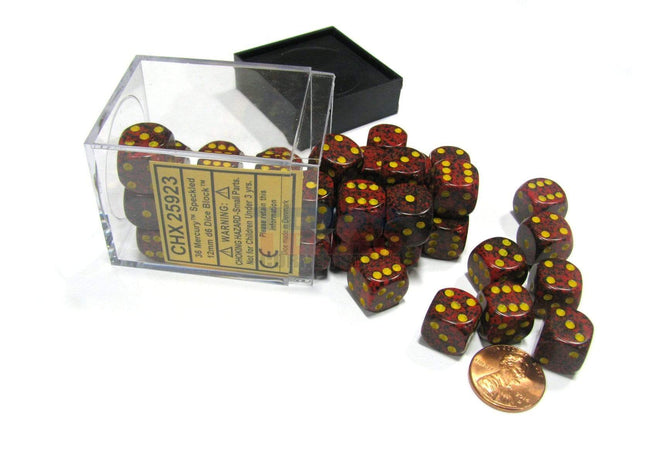 Gamers Guild AZ Chessex CHX25923 - Chessex 12mm Mercury Speckled Chessex