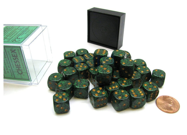 Gamers Guild AZ Chessex CHX25935 - Chessex 12mm Golden Recon Speckled Chessex
