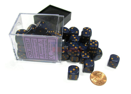 Gamers Guild AZ Chessex CHX25937 - Chessex 12mm Golden Cobalt Speckled Chessex