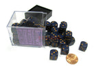 Gamers Guild AZ Chessex CHX25937 - Chessex 12mm Golden Cobalt Speckled Chessex