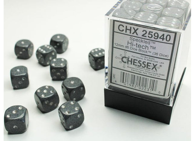 Gamers Guild AZ Chessex CHX25940 -  Chessex 12mm D6  Hi-Tech Speckled Chessex