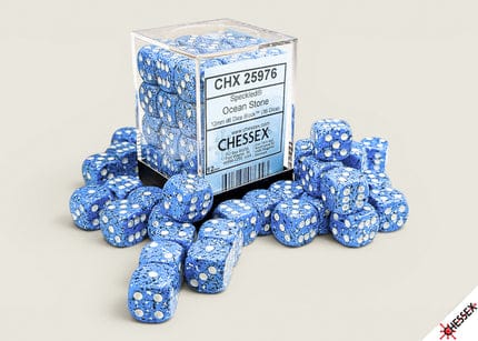 Gamers Guild AZ Chessex CHX25976 - Chessex Speckled Ocean Stone D6 - 36ct Dice Block (Pre-Order) AGD