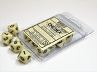 Gamers Guild AZ Chessex CHX26200 - Chessex Set of Ten D10 Opaque Ivory / Black - Black Friday Chessex