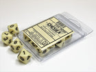 Gamers Guild AZ Chessex CHX26200 - Chessex Set of Ten D10 Opaque Ivory / Black Chessex