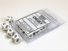 Gamers Guild AZ Chessex CHX26201 - Chessex Set of Ten D10 Opaque White / Black - Black Friday Chessex