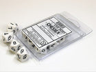 Gamers Guild AZ Chessex CHX26201 - Chessex Set of Ten D10 Opaque White / Black Chessex