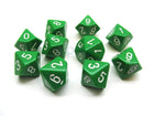 Gamers Guild AZ Chessex CHX26205 - Chessex Set of Ten d10 Opaque Green / White - Black Friday Chessex