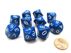 Gamers Guild AZ Chessex CHX26206 - Chessex Set of Ten d10 Opaque Blue / White - Black Friday Chessex