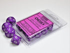Gamers Guild AZ Chessex CHX26207 - Chessex Set of Ten D10 Opaque Purple / White Chessex