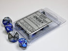 Gamers Guild AZ Chessex CHX26223 - Chessex Set of Ten D10 Gemini Blue Steel / White Chessex