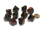 Gamers Guild AZ Chessex CHX26233 - Chessex Set of Ten D10 Gemini Black Red / Gold Chessex