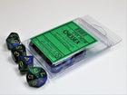 Gamers Guild AZ Chessex CHX26236 - Chessex Set of Ten D10 Gemini Blue Green / Gold Chessex