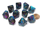 Gamers Guild AZ Chessex CHX26249 - Chessex Set of Ten D10 Gemini Purple Teal / Gold Chessex