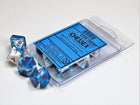 Gamers Guild AZ Chessex CHX26257 - Chessex Set of Ten D10 Gemini Astral Blue White / Red Chessex