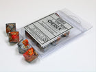Gamers Guild AZ Chessex CHX26261 - Chessex Set of Ten D10 Gemini Orange Steel / Gold Discontinue