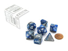 Gamers Guild AZ Chessex CHX26423 - Chessex 7 Die Set Blue/Steel Gemini Chessex