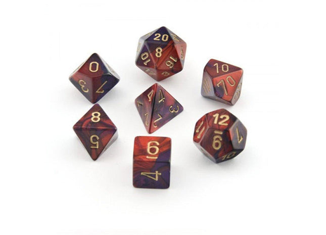 Gamers Guild AZ Chessex CHX26426 - Chessex 7 Die Purple / Red Gemini Chessex