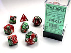 Gamers Guild AZ Chessex CHX26431 -  Chessex 7 Die Set Gemini Green-Red/White Chessex