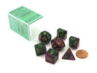Gamers Guild AZ Chessex CHX26434 - Chessex 7 Die Set Green Purple/Gold Gemini Chessex