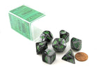 Gamers Guild AZ Chessex CHX26445 - Chessex 7 Die Set Black Grey/Green Gemini Chessex