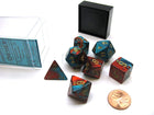 Gamers Guild AZ Chessex CHX26462 - Chessex 7 Die Set Red Teal / Gold Gemini Chessex