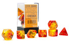 Gamers Guild AZ Chessex CHX26468 - Chessex 7 Die Set Gemini Translucent Red-Yellow/Gold Chessex