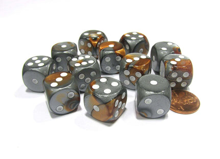 Gamers Guild AZ Chessex CHX26624 - Chessex 16mm Copper / Steel Gemini Chessex