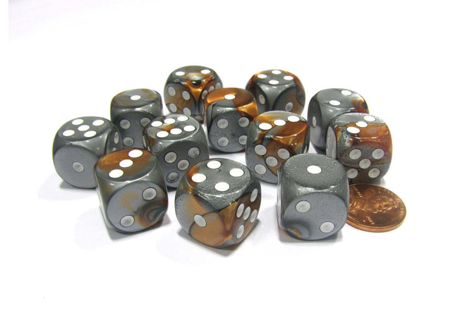 Gamers Guild AZ Chessex CHX26624 - Chessex 16mm Copper / Steel Gemini Chessex