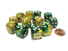 Gamers Guild AZ Chessex CHX26625 - Chessex 16mm Gold / Green Gemini Chessex